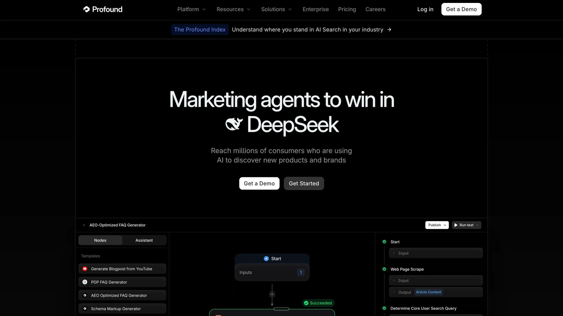 Profound - enterprise AI visibility and prompt-tracking platform