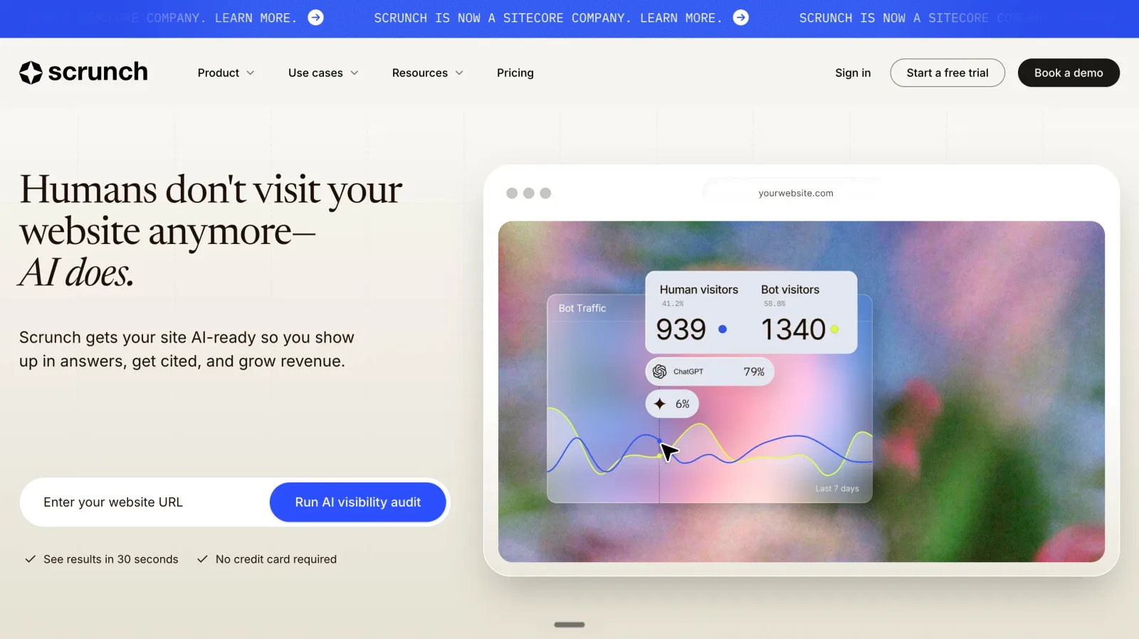 Scrunch AI enterprise platform for AI search intelligence and prompt analysis