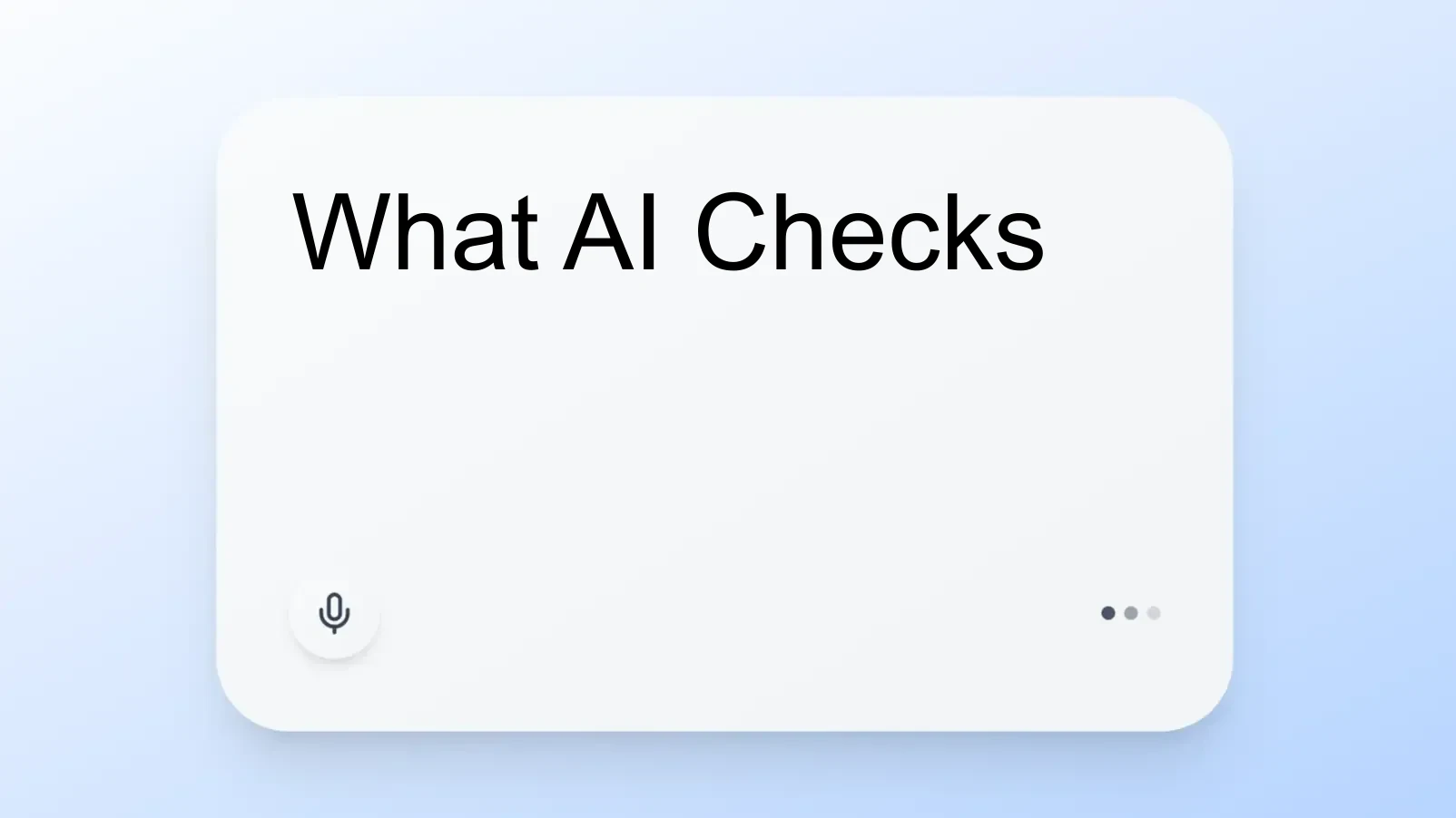 What AI Checks