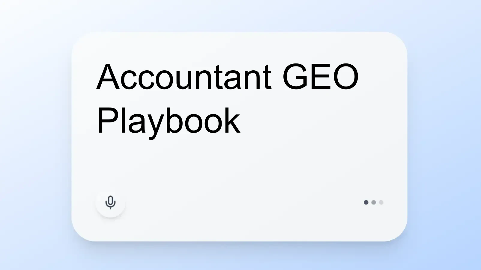 Accountant GEO Playbook