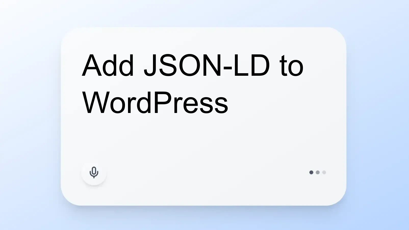 Add JSON-LD to WordPress