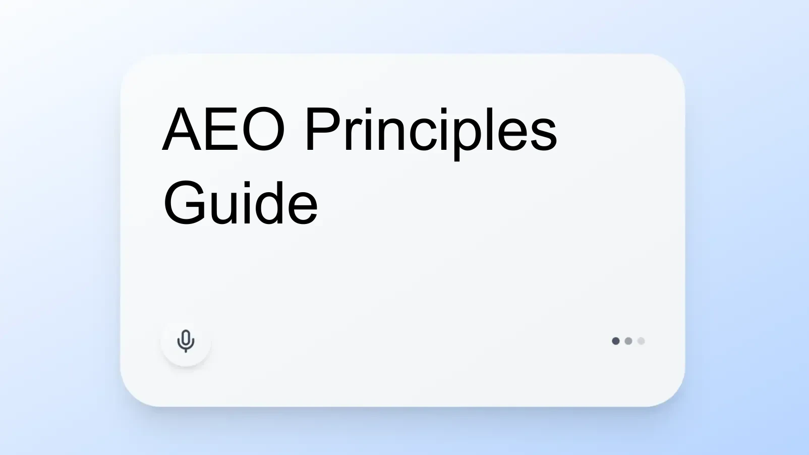 AEO Principles Guide