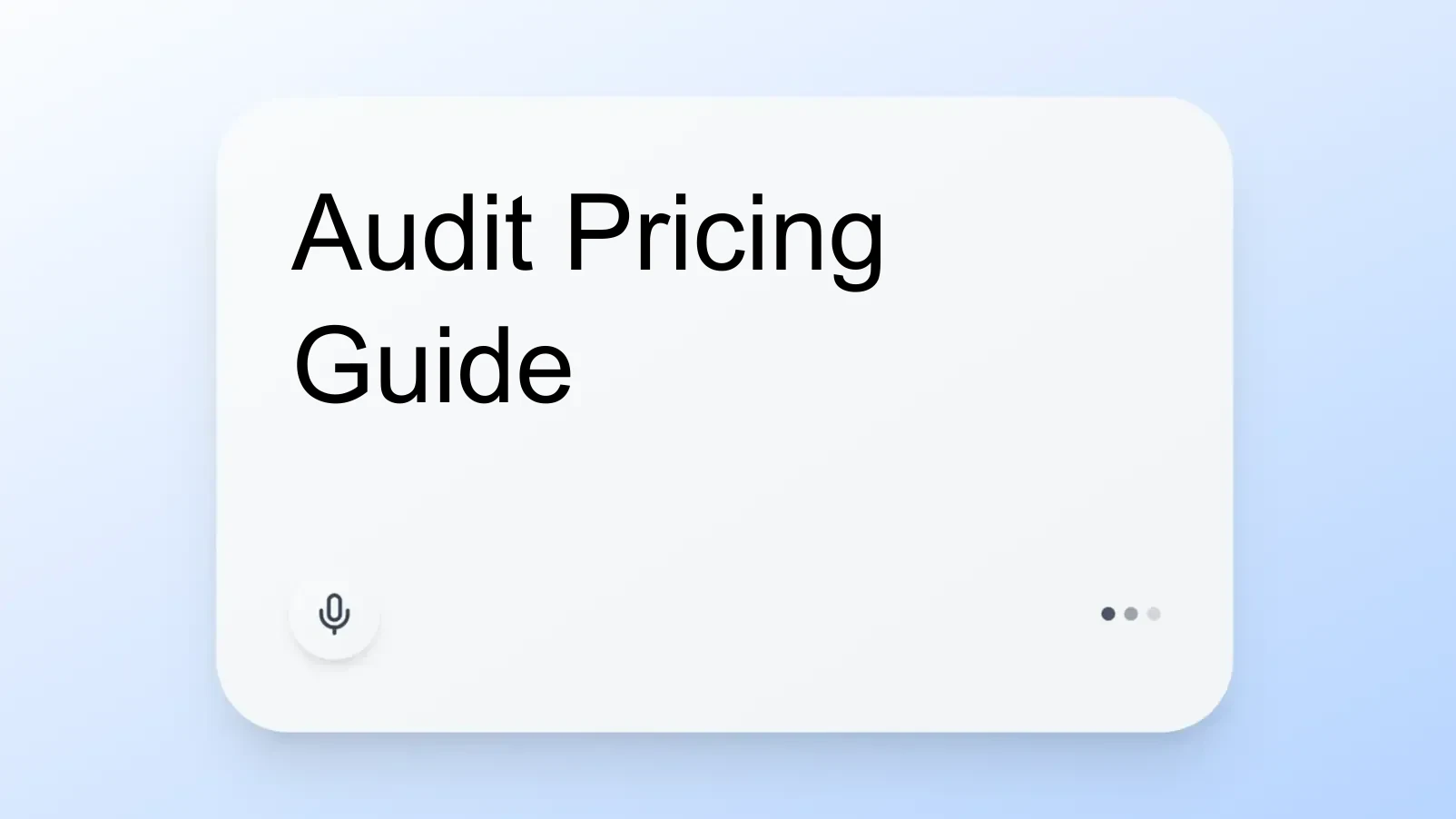 Audit Pricing Guide