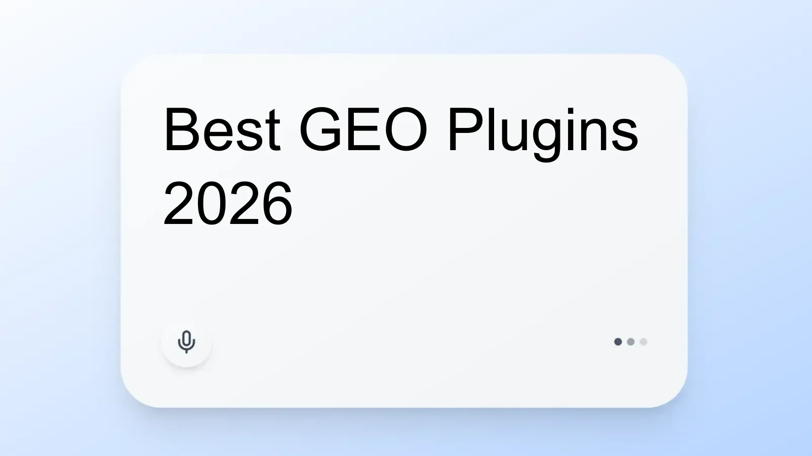 Best GEO Plugins 2026
