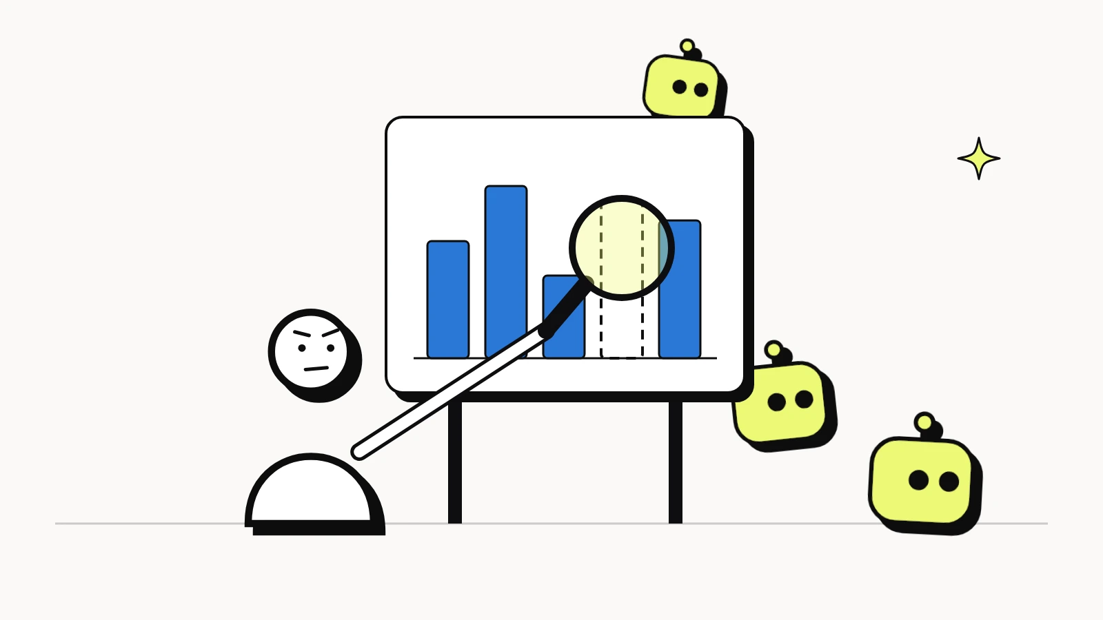 ChatGPT traffic not showing in Google Analytics: lime ChatGPT visitors walking into a door with a blank sign while a blue visitor walks through a labelled door