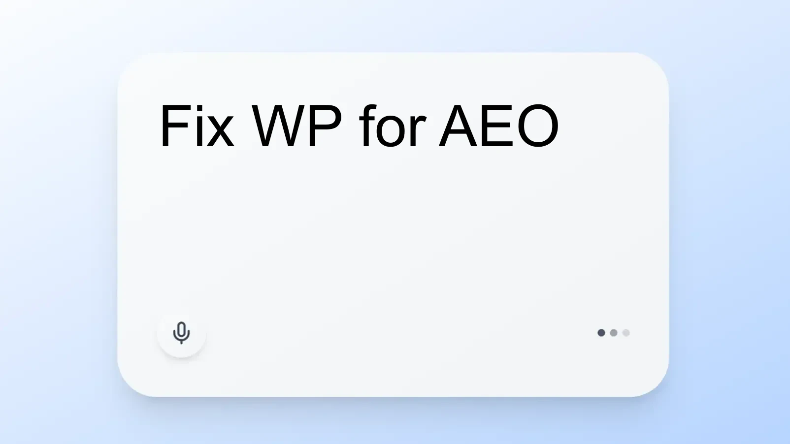 Fix WP for AEO