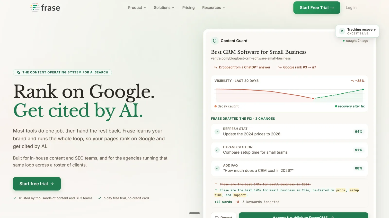 Frase: AI-assisted content briefs and semantic optimization