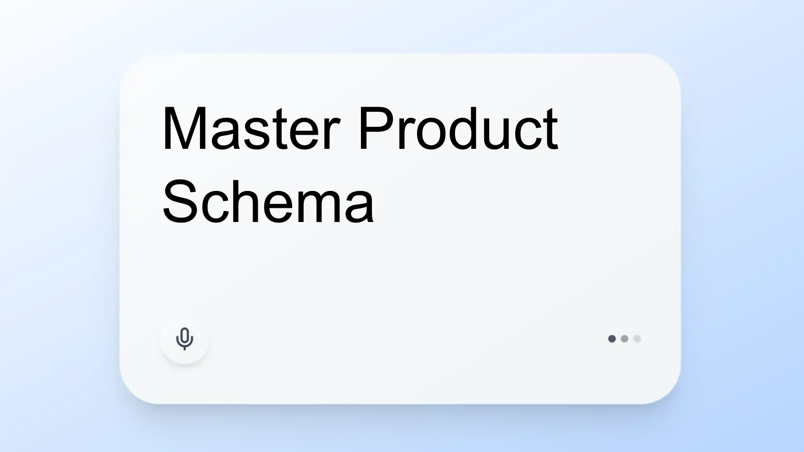 Master Product Schema