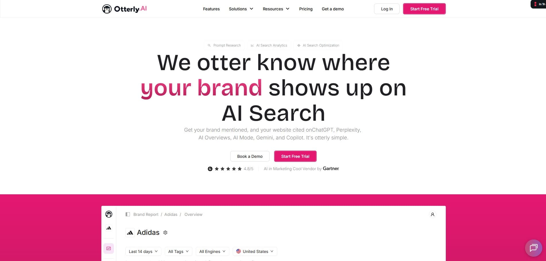 Otterly AI tracking dashboard