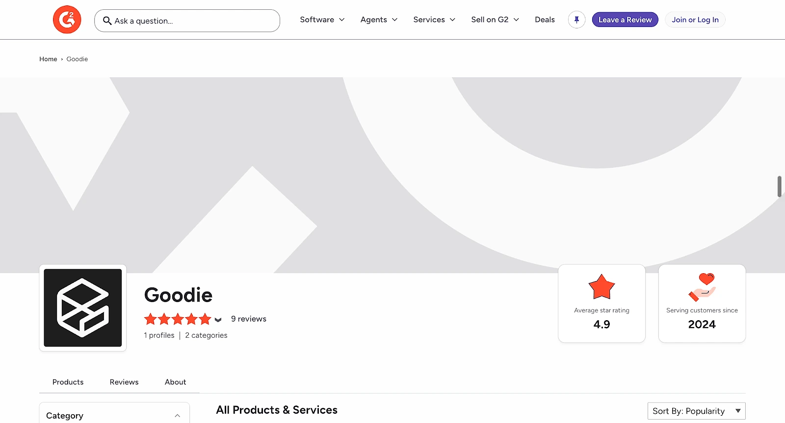 Goodie rated 4.9 from 9 reviews on G2