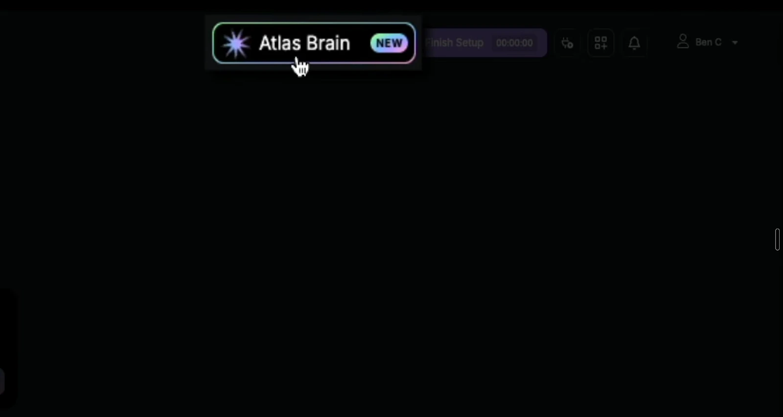 The Atlas Brain button in the Search Atlas dashboard