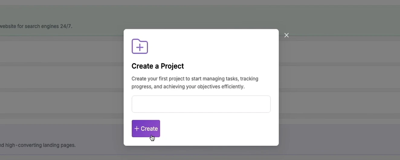 Creating a project in Search Atlas