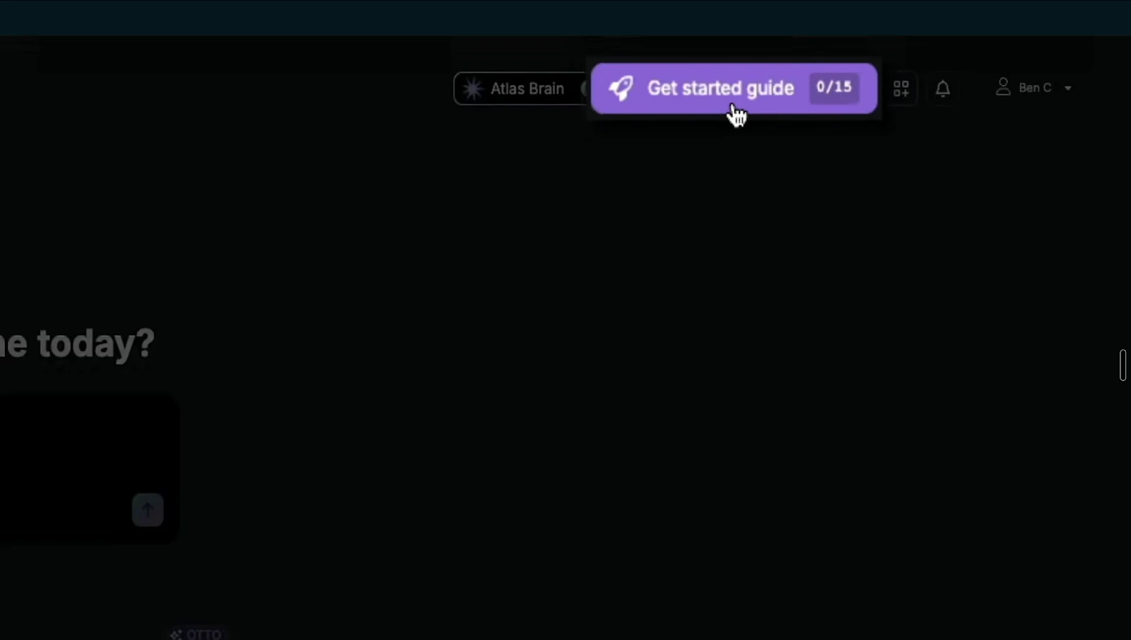 The Get Started guide button in the Search Atlas dashboard