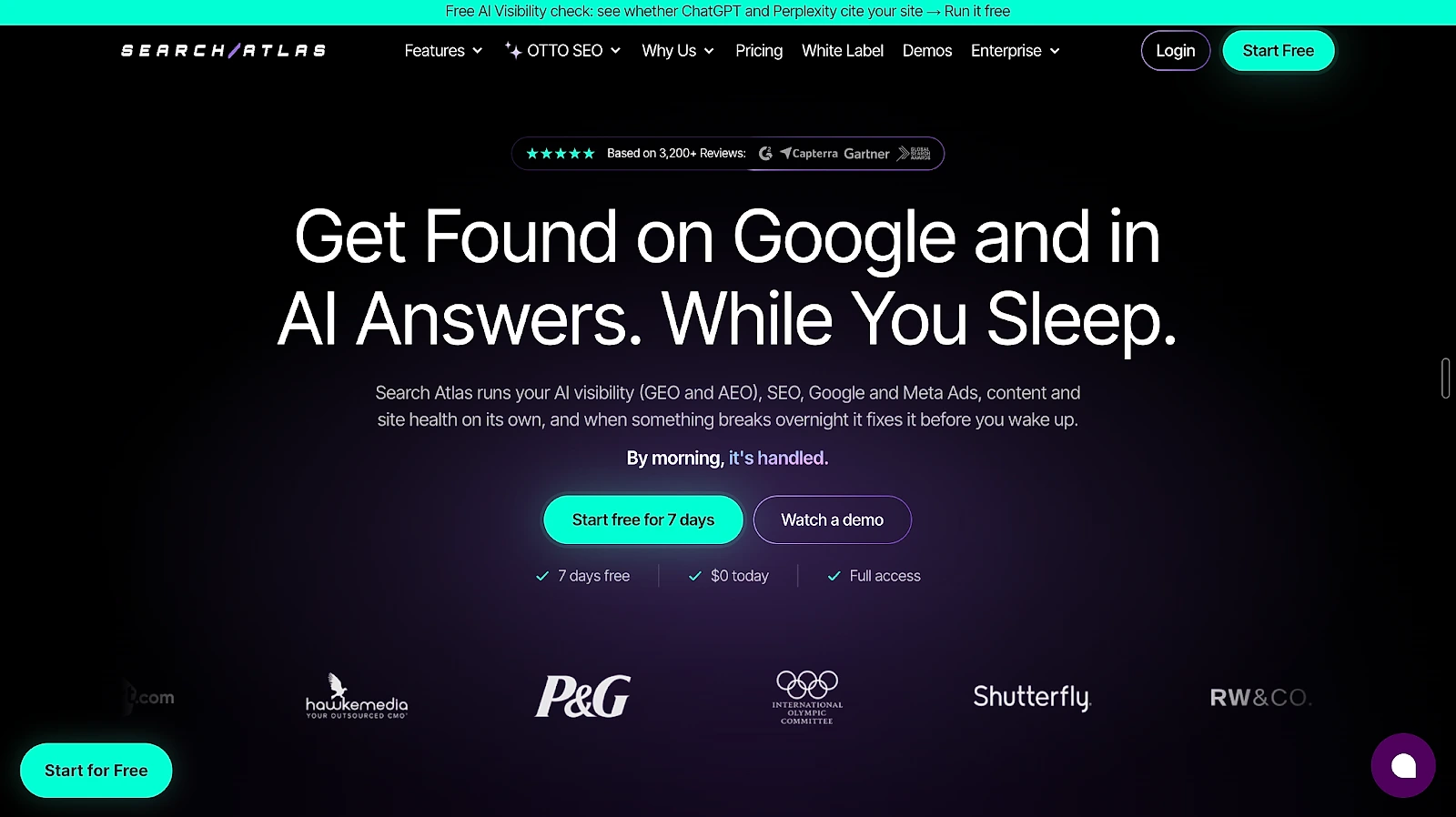 The Search Atlas homepage
