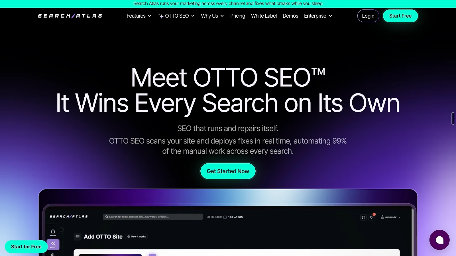 Search Atlas OTTO SEO dashboard