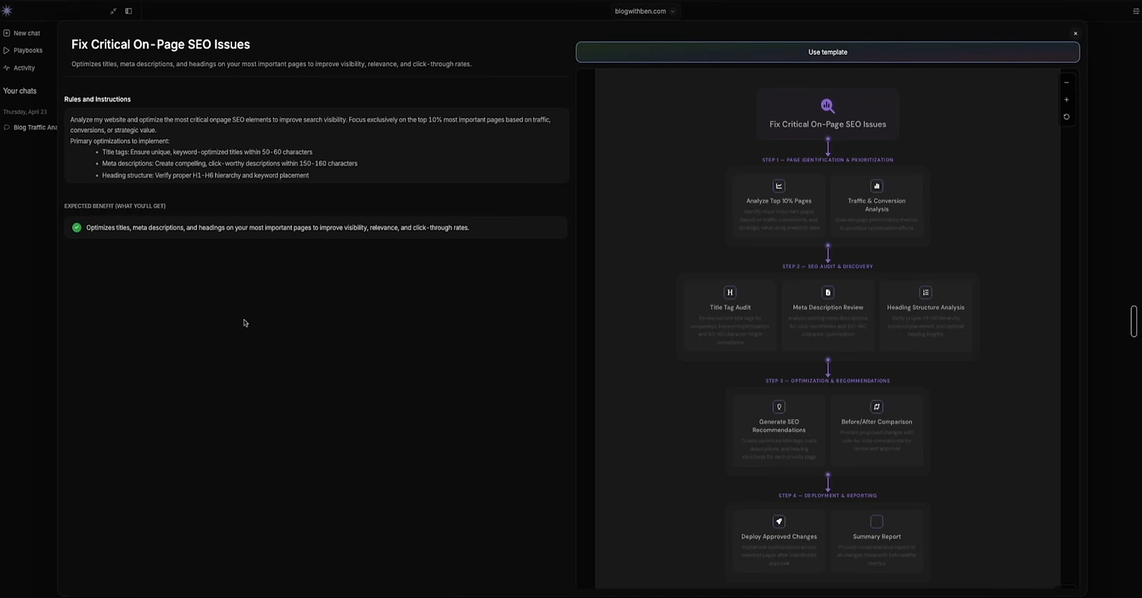 A Search Atlas Fix Critical On-Page SEO Issues playbook and its planned steps